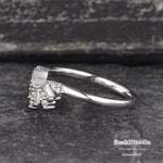 Load image into Gallery viewer, CURVED ROSE GOLD CHEVRON CUSTOM MADE BAGUETTE CUT CLUSTER MOISSANITE WEDDING BAND