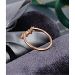 Load image into Gallery viewer, CURVED ROSE GOLD VINTAGE MARQUISE CUT STACKING BRIDAL MOISSANITE WEDDING BAND