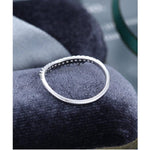 Load image into Gallery viewer, CURVED VINTAGE SOLID YELLOW/WHITE GOLD MOISSSANITE AND SAPPHIRE STACKING WEDDING BAND