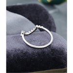Load image into Gallery viewer, CURVED WHITE GOLD MILGRAIN DIAMOND BEZEL SET STACKING MATCHING UNIQUE WEDDING BAND