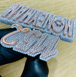 Load image into Gallery viewer, CUSTOM NAME/NUMBER DOUBLE LAYER HIP HOP FULL ICED OUT PENDANT