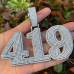 Load image into Gallery viewer, CUSTOM NUMBER VVS MOISSANITE HIP HOP RAPPER ICED OUT PENDANT