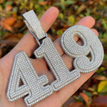 Load image into Gallery viewer, CUSTOM NUMBER VVS MOISSANITE HIP HOP RAPPER ICED OUT PENDANT