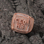 Load image into Gallery viewer, CUSTOMIZE ICED OUT MINI LETTER HIP HOP MOISSANITE INLAID PERSONALITY SQUARE RING