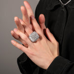 Load image into Gallery viewer, CUSTOMIZE ICED OUT MINI LETTER HIP HOP MOISSANITE INLAID PERSONALITY SQUARE RING