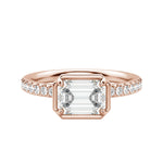 Load image into Gallery viewer, DAHL EMERALD CUT MOISSANITE ENGAGEMENT RING