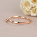 Load image into Gallery viewer, DAINTY ROSE GOLD MATCHING THREE STONE MOISSANITE WEDDING BAND GIFT FOR WOMEN