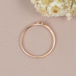 Load image into Gallery viewer, DAINTY ROSE GOLD MATCHING THREE STONE MOISSANITE WEDDING BAND GIFT FOR WOMEN