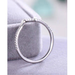 Load image into Gallery viewer, DELICATE 14K WHITE GOLD V SHAPED CHEVRON MOISSANITE WEDDING BAND FOR WOMEN
