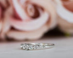 Load image into Gallery viewer, DELICATE BEZEL SET MOISSANITE DIAMOND WHITE GOLD ENGAGEMENT WEDDING STACKING RING