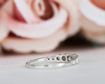 Load image into Gallery viewer, DELICATE BEZEL SET MOISSANITE DIAMOND WHITE GOLD ENGAGEMENT WEDDING STACKING RING
