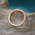 Load image into Gallery viewer, DELICATE ROSE GOLD BAGUETTE CUT MOISSANITE HALF ETERNITY WEDDING BAND RING