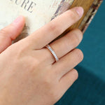 Load image into Gallery viewer, DELICATE ROSE GOLD BAGUETTE CUT MOISSANITE HALF ETERNITY WEDDING BAND RING