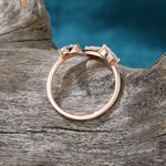 Load image into Gallery viewer, DELICATE ROSE GOLD WEDDING PROMISE ANNIVERSARY MARQUISE MOISSANITE BAND RING