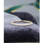 Load image into Gallery viewer, DELICATE YELLOW GOLD HALF ETERNITY STACKING MOISSANITE DIAMOND BRIDAL WEDDING BAND