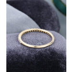 Load image into Gallery viewer, DELICATE YELLOW GOLD HALF ETERNITY STACKING MOISSANITE DIAMOND BRIDAL WEDDING BAND