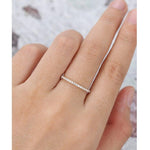 Load image into Gallery viewer, DELICATE YELLOW GOLD HALF ETERNITY STACKING MOISSANITE DIAMOND BRIDAL WEDDING BAND
