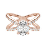 Load image into Gallery viewer, DEMI ACCENTED OVAL CUT MOISSANITE ENGAGEMENT RING