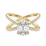 Load image into Gallery viewer, DEMI ACCENTED OVAL CUT MOISSANITE ENGAGEMENT RING
