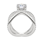 Load image into Gallery viewer, DEMI ACCENTED ROUND CUT MOISSANITE ENGAGEMENT RING