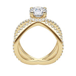 Load image into Gallery viewer, DEMI ACCENTED ROUND CUT MOISSANITE ENGAGEMENT RING
