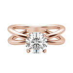 Load image into Gallery viewer, DEMI ROUND CUT MOISSANITE ENGAGEMENT RING