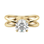 Load image into Gallery viewer, DEMI ROUND CUT MOISSANITE ENGAGEMENT RING