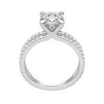 Load image into Gallery viewer, DUET ACCENTED CUSHION CUT MOISSANITE ENGAGEMENT RING