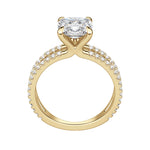 Load image into Gallery viewer, DUET ACCENTED CUSHION CUT MOISSANITE ENGAGEMENT RING