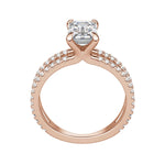Load image into Gallery viewer, DUET ACCENTED EMERALD CUT MOISSANITE ENGAGEMENT RING