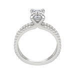 Load image into Gallery viewer, DUET ACCENTED EMERALD CUT MOISSANITE ENGAGEMENT RING