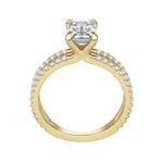 Load image into Gallery viewer, DUET ACCENTED EMERALD CUT MOISSANITE ENGAGEMENT RING