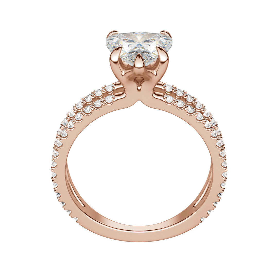 DUET ACCENTED HEART CUT MOISSANITE ENGAGEMENT RING