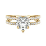 Load image into Gallery viewer, DUET ACCENTED HEART CUT MOISSANITE ENGAGEMENT RING