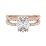 Load image into Gallery viewer, DUET ACCENTED OVAL CUT MOISSANITE ENGAGEMENT RING