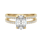 Load image into Gallery viewer, DUET ACCENTED OVAL CUT MOISSANITE ENGAGEMENT RING