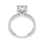 Load image into Gallery viewer, DUET ACCENTED PRINCESS CUT MOISSANITE ENGAGEMENT RING