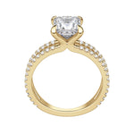 Load image into Gallery viewer, DUET ACCENTED PRINCESS CUT MOISSANITE ENGAGEMENT RING