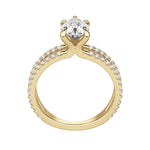 Load image into Gallery viewer, DUET ACCENTED PEAR CUT MOISSANITE ENGAGEMENT RING