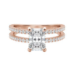 Load image into Gallery viewer, DUET ACCENTED RADIANT CUT MOISSANITE ENGAGEMENT RING