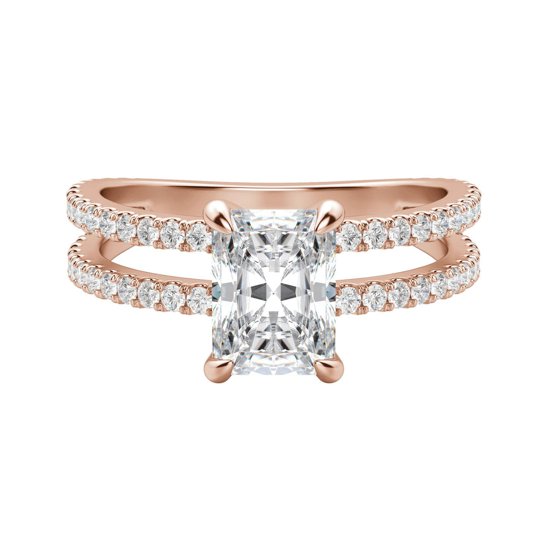 DUET ACCENTED RADIANT CUT MOISSANITE ENGAGEMENT RING