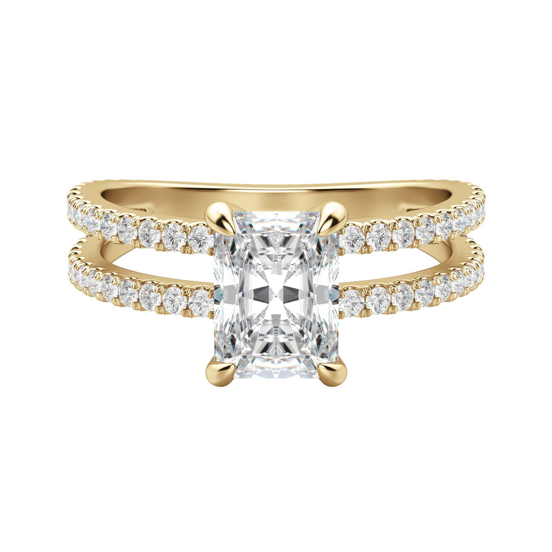 DUET ACCENTED RADIANT CUT MOISSANITE ENGAGEMENT RING