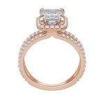 Load image into Gallery viewer, DUET HALO ASSCHER CUT MOISSANITE ENGAGEMENT RING