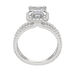 Load image into Gallery viewer, DUET HALO ASSCHER CUT MOISSANITE ENGAGEMENT RING