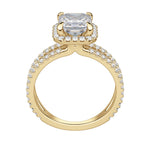 Load image into Gallery viewer, DUET HALO ASSCHER CUT MOISSANITE ENGAGEMENT RING