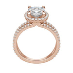 Load image into Gallery viewer, DUET HALO CUSHION CUT MOISSANITE ENGAGEMENT RING