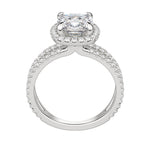 Load image into Gallery viewer, DUET HALO CUSHION CUT MOISSANITE ENGAGEMENT RING