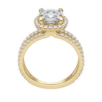 Load image into Gallery viewer, DUET HALO CUSHION CUT MOISSANITE ENGAGEMENT RING