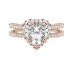 Load image into Gallery viewer, DUET HALO HEART CUT MOISSANITE ENGAGEMENT RING