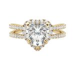 Load image into Gallery viewer, DUET HALO HEART CUT MOISSANITE ENGAGEMENT RING
